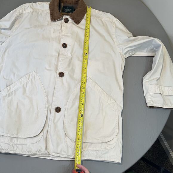 J. Crew Mens Size M Barn Chore Coat Jacket Corduroy Collar Flannel Lined Tan - Picture 6 of 13